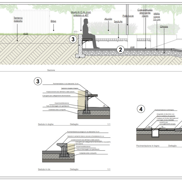 Progetto area esterna centro civico di bolgare