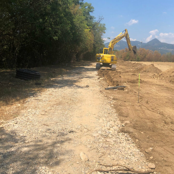 cantiere realizzazione pista ciclabile